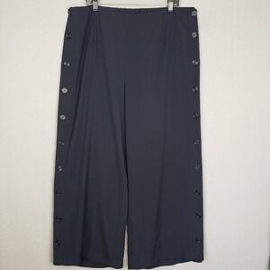 Love Scarlett 2X Wide Leg Capri Dress Pants Navy Blue Fisherman Sailor Office